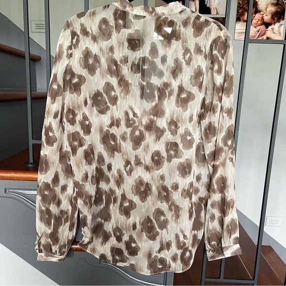 “Ark & Co” Brown semi Sheer Cream Tunic Top size Medium NWT - Picture 4 of 11